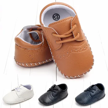 

Black Baby Shoes with Rubber Sole for Outdoor Non-slip Footwear Infant White Leather Boy Sneakers Baby Boy First Walker Shoes