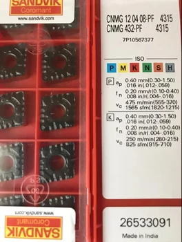 

10PCS CARBIDE INSERT CNMG 120408-PF 4315