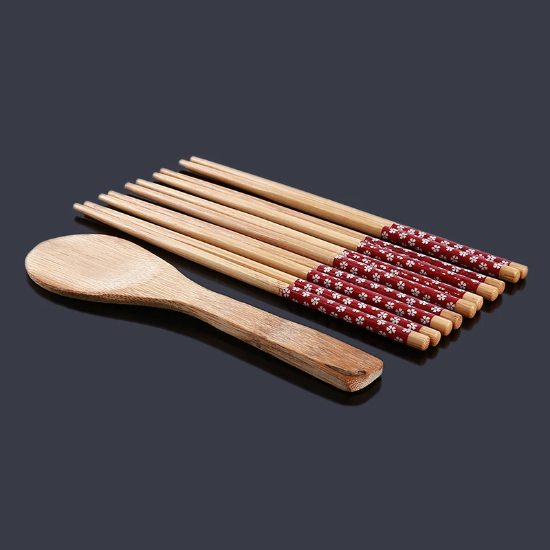 5 пар палочек для еды из натурального дерева Ложка деревянная палочка для еды костюм Простой Творческий набор посуды Новое поступление набор посуды