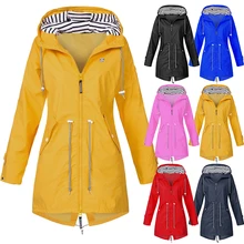 Wipalo Для женщин Водонепроницаемый ветрозащитный плащ-дождевик с капюшоном тонком высоком каблуке в стиле «женщина-дождевой плащ-пончо куртка Chubasqueros Mujer Capa De Chuva