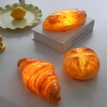 

Funny Night Lamp Simulation Bread Novelty Lights Croissant Cross Bread Store Baking Room Decor Lights Kids Gift Battery Operated