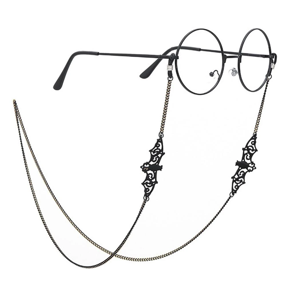 Kadın Retro siyah yarasa Sunglass zincirleri boyunluklar gözlük aksesuarları güneş gözlüğü okuma gözlüğü askısı kordon gözlük asılı halat|Eyewear Accessories| - AliExpress