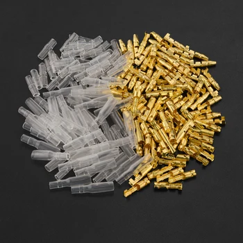 

200PCS/Bag 4.0 Bullet Terminal Car Electrical Wire Connector Diameter 4mm Pin Set Female Male Case Cold Press Crimping Terminal