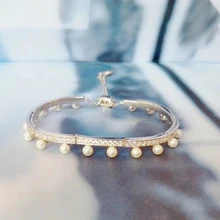 Дизайнерские Модные 925 пробы серебряные украшения 3а кубический цирконий вечерние регулируемые браслеты