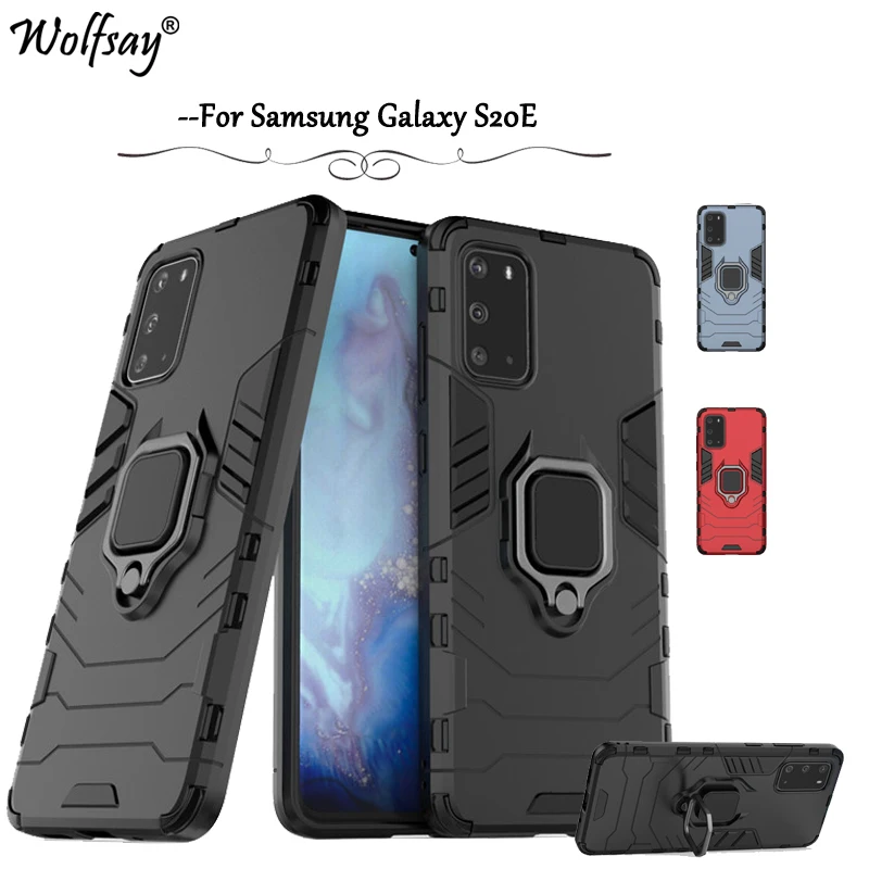 

For Samsung Galaxy S20E Case For Samsung S20E Case Shockproof Silicon Cover Stand Holder Hard Phone Case For Samsung Galaxy S20E