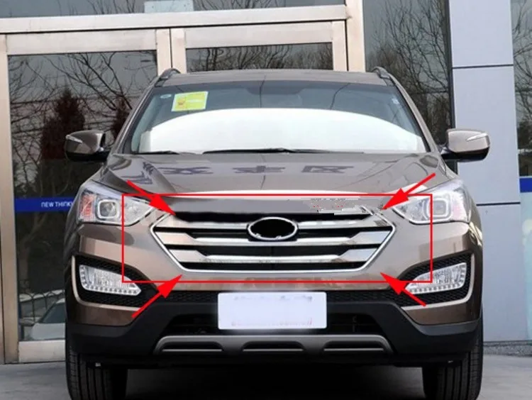 Вокруг подъема в автомобиле перед оригинальными ABS хромированными решетками для 2013 ix45 Santa fe