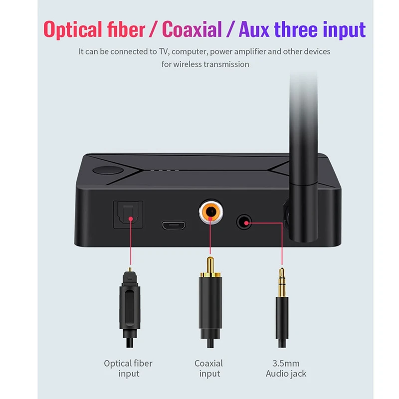 Bluetooth 5 0 Transmitter Coaxial Optical Fiber SPDIF Adapter 3 5mm AUX Stereo Hifi Wireless for TV PC Headphone