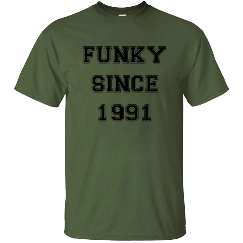 Забавная уличная одежда, лучшая футболка Funky Since 1991, Мужская футболка, повседневная, размер S-5xl, Kawaii, Мужская футболка с круглым вырезом и коротким рукавом