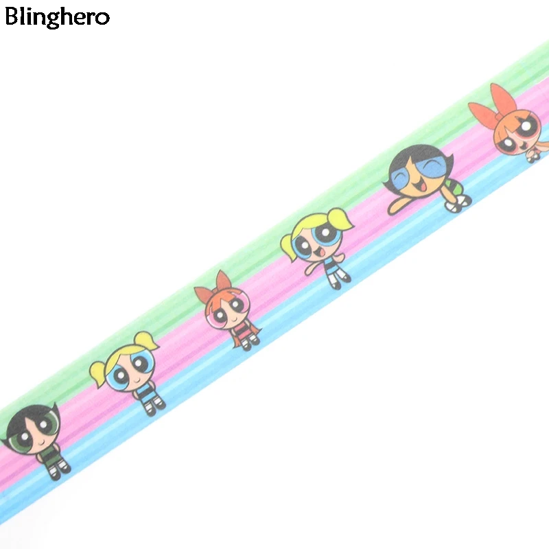 Blinghero The Powerpuff девушки 15 мм X 5 м Васи нажмите симпатичная Маскировка клейкие ленты Diy наклейки декоративные ленты классная наклейка BH0032