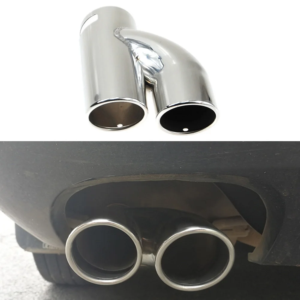 1 шт. двойной глушитель выхлопной трубы наконечник для Skoda Octavia 2007 2010 2011 2012 2013