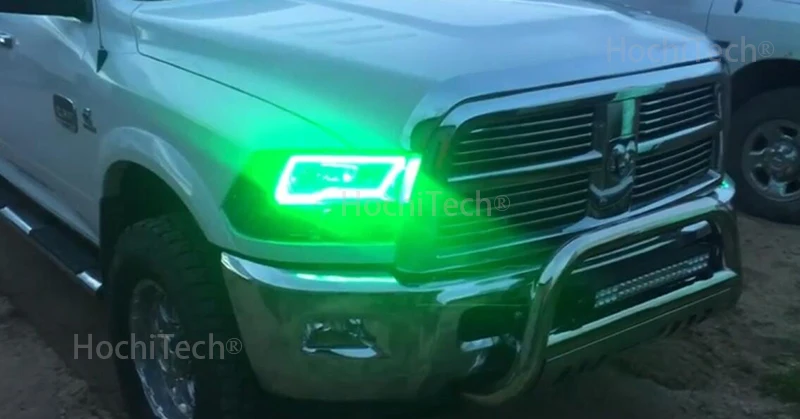 Для Dodge Ram 1500 2500 3500 4500 5500 2009- Angel Eye светодиодное кольцо с ореолом RGB многоцветная Спортивная фара наборы