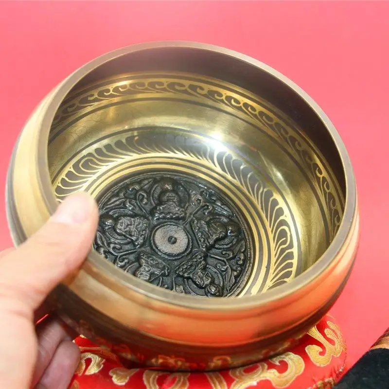Тибетская Поющая чаша набор медитация звук чаша ручной работы в Непале для исцеления и внимательности
