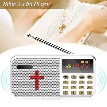 

5V 3W Portable Bible Audio Player FM Radio Handheld Digital USB TF Card Earphone Port MP3 Player Rechargeable Music Speaker Gift