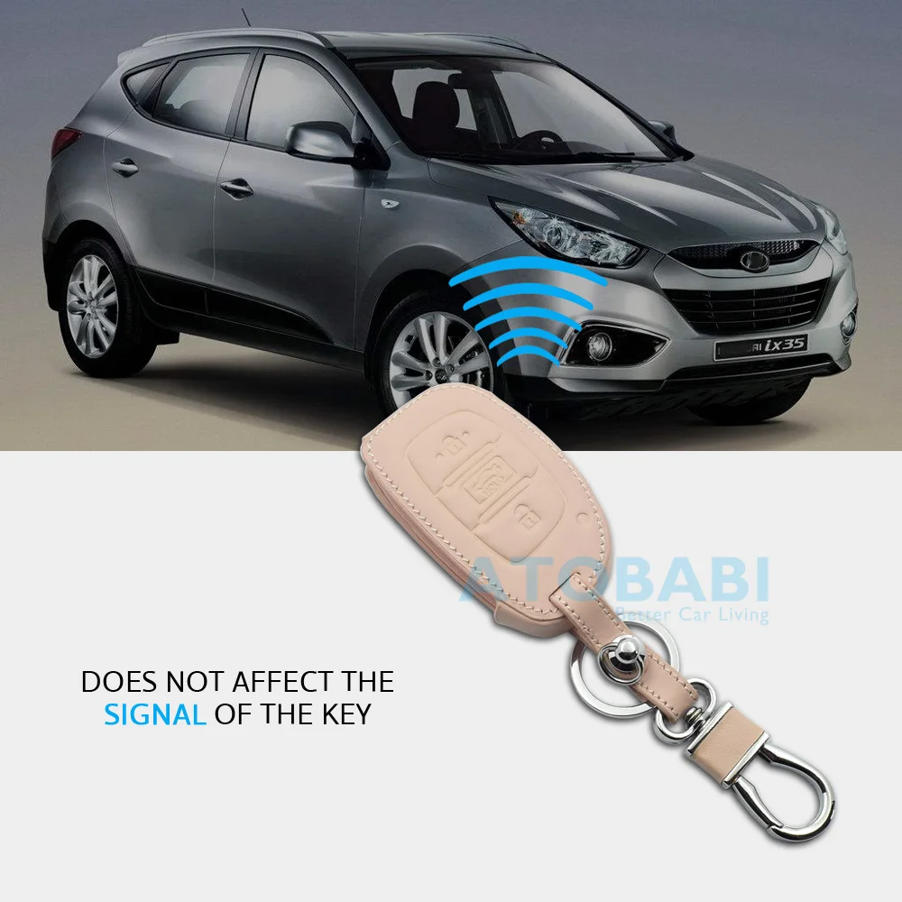 Кожаный чехол для ключей автомобиля hyundai IX20 IX30 IX35 I40 IX25 Tucson Elantra Verna Sonata 3 кнопки