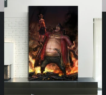 

HD Fan Art Frameless Painting Marshall D Teach ONE PIECE Anime Poster Artwork Decorative Painting for Home Decor Wall Art