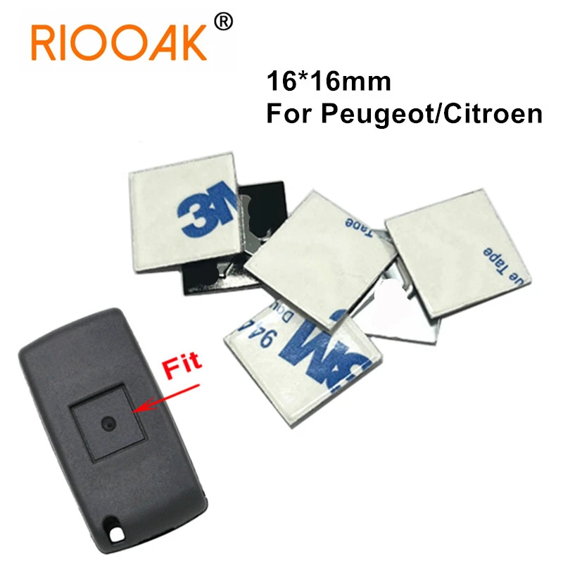 16mm Square Emblem Symbol Sticker Logo Car Key Logo Shell Sticker For Peugeot 206 207 307 308 Citroen C2 C3 Remote Car Keys spark plug wires