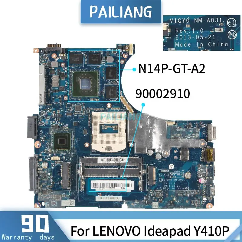 

90002910 For LENOVO Ideapad Y410P NM-A031 SR17E N14P-GT-A2 Mainboard Laptop motherboard tested OK