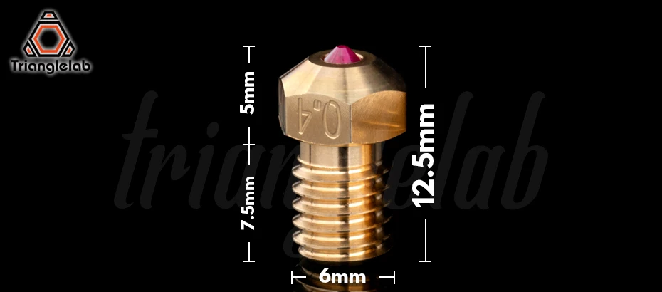 Trianglelab alta temperatura T-V6 Rubi HOTEND Bico