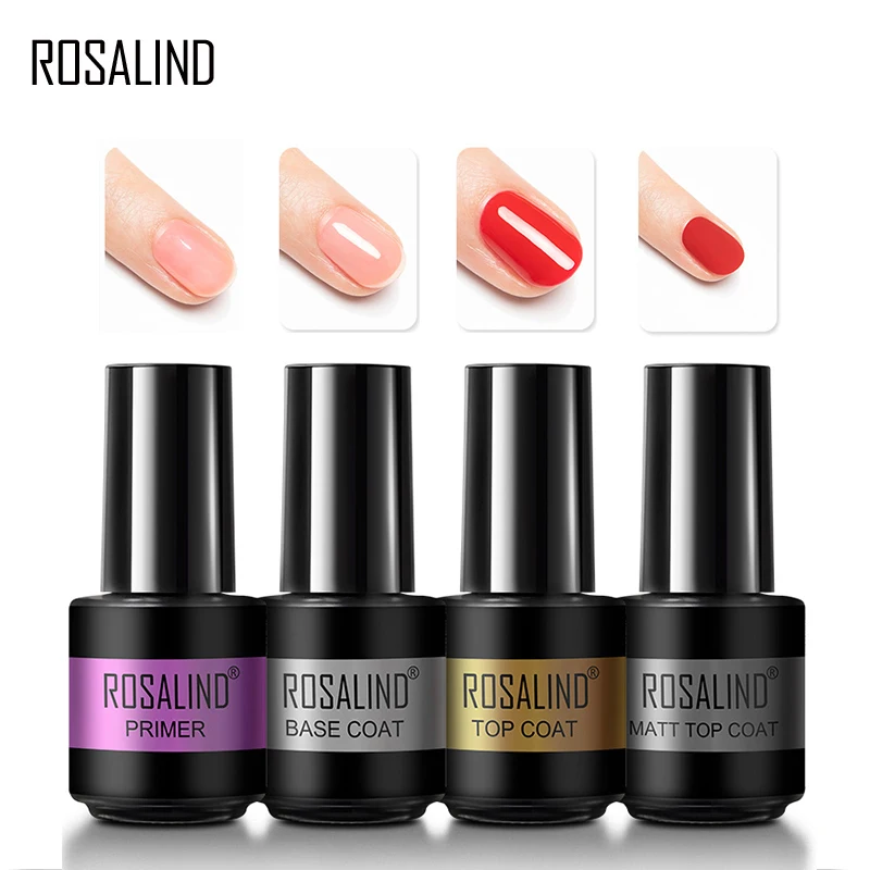 Rosalind Top Base Coat Gel Nail Polish Primer Matt Nail Art Manicure A Lunga Durata Base Di Vernice Ibrida Semipermanente Gel Uv Nuovo