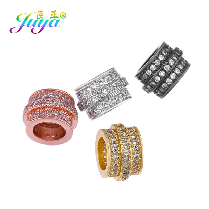 Металлические бусины Распорки Juya DIY микрозакрепка шампанское циркониевые