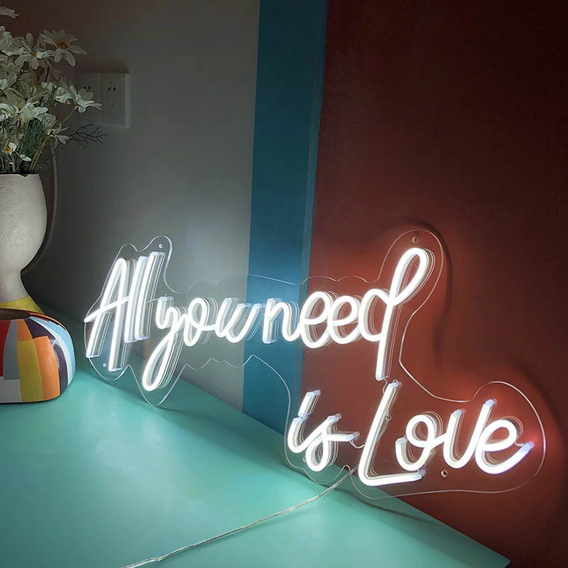 

Led neon sign All you need is love custom decoracion display acrylic flex cartel cool light for party gift home wall decor