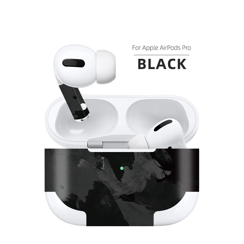 Потрясающая пленка для Air pods pro, чехол-наклейка для airpods 3 2 1, защитный чехол с защитой от пыли для AirPods Pro, защитный чехол - Цвет: A Black Airpods 3