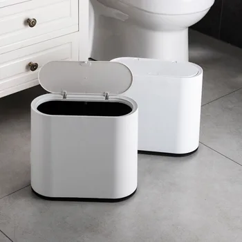 

2020 New Press Open Trash Bin Narrow Corner Gap Waste Bin Space Saving Storage Bucket For Kitchen Bathroom Garbage Recycle Bins