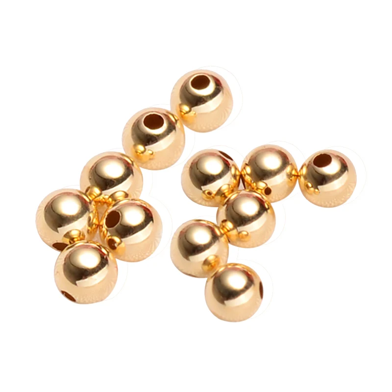 Genunie 18k золотые бусины DIY аксессуары для браслета для ожерелья для ножного браслета серьги Высококачественная фурнитура для ювелирных изделий полированные Au750 золотые бусины - Цвет: yellow gold color