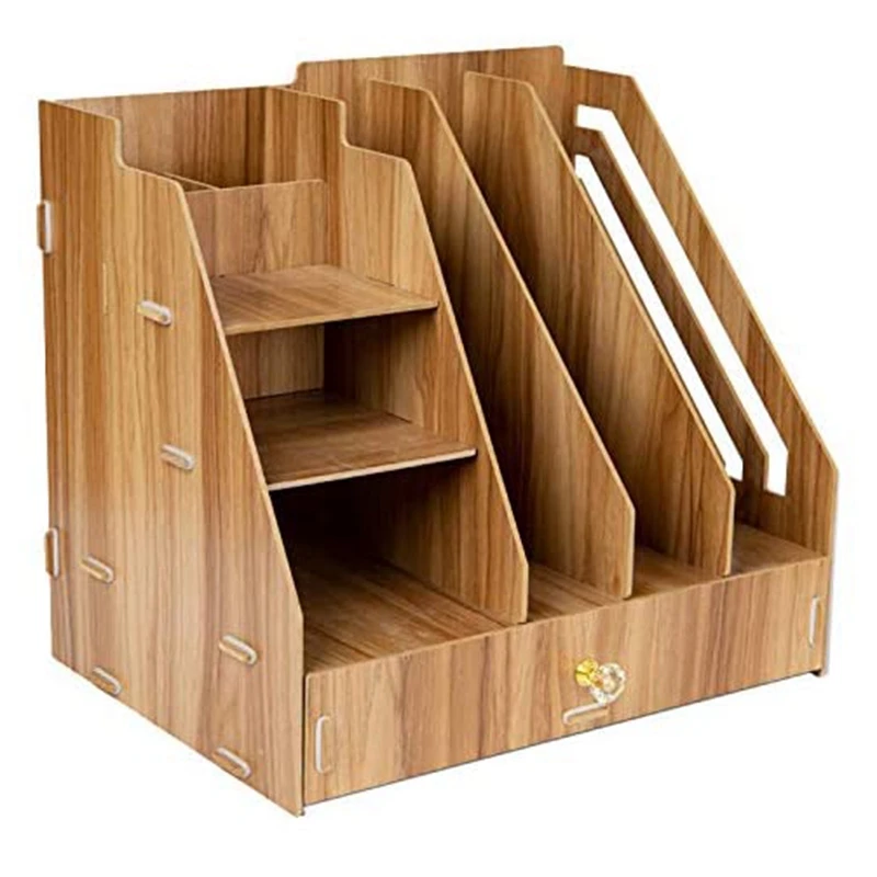 Wooden Multi Functional Desk Organizer Magazine Holders Doent Wooden Multi Functional Desk Organizer