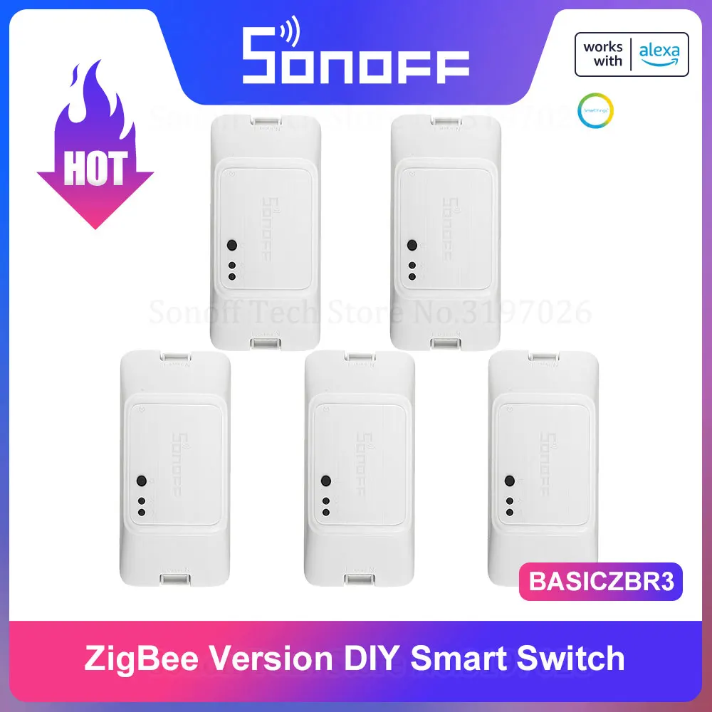 Умный светильник ключатель ITEAD SONOFF BASICZBR3 Zigbee DIY релейный модуль беспроводной