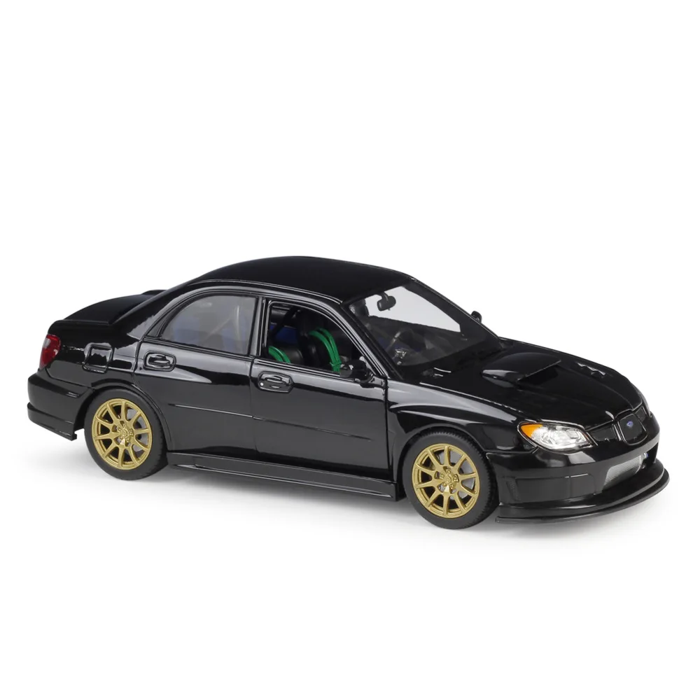 WELLY литой автомобиль 1:24 Масштаб SUBARU WRX STI симулятор Классическая Металлическая Модель автомобиля сплав игрушечный автомобиль спортивный автомобиль для детей подарочная коллекция - Цвет: Black