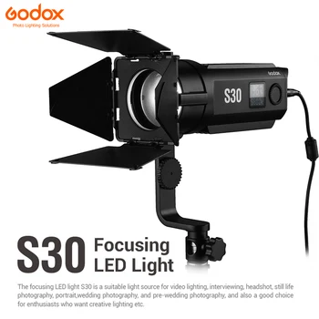 

Godox S30 30W Focusing LED Spotlight Adjustable Brightness 5600K CRI 96+ for Wedding Portrait Video Photography Lighting