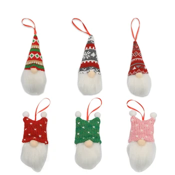 

6Pcs/Bag/European And American Style White Beard Knitted Faceless Old Man Doll/Christmas Doll Pendant/Factory Direct Doll