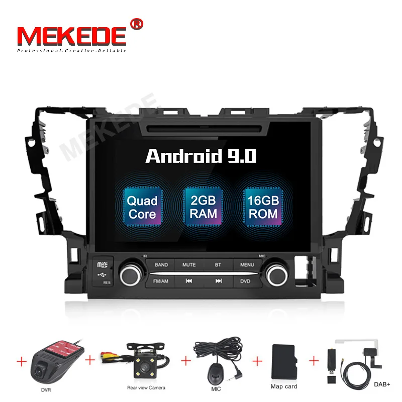 MEKEDE Android 9,0 четырехъядерный 2G+ 16G Автомобильный dvd-плеер для TOYOTA ALPHARD WiFi Bluetooth AV выход gps навигация - Цвет: DVD CAMERA DVR DAB