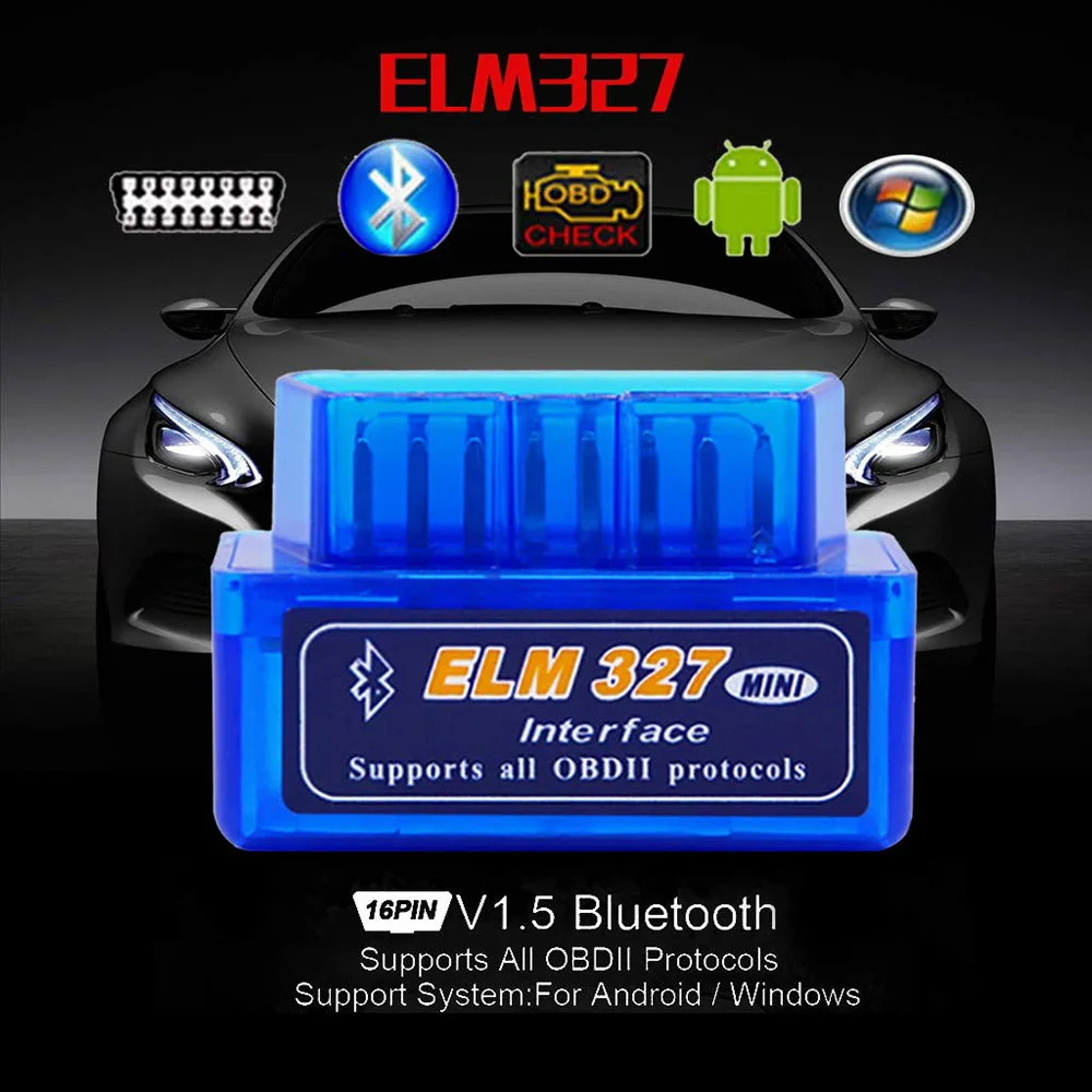 Elm327 Bluetooth OBDII V2.1 считыватель кодов адаптер OBD2 диагностический инструмент для