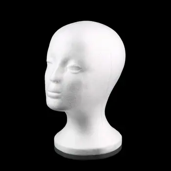 

2017 New 1Pc Durable White Female Styrofoam Mannequin Manikin Head Model Foam Wig Hair Glasses Display Glasses Hat Display Stand