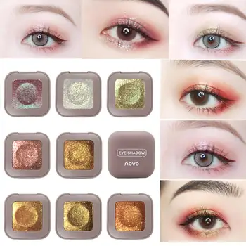 

NOVO Pigment Shadows Glitter Eyeshadow Lasting Single Fingertip eye shadow New Trend Color Shimmer Metallic Eye Makeup Cosmetics