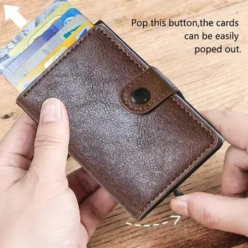 

5Color Minimalist Credit Id Card Holder Wallet Aluminum For Unisex Slim Portable RFID Card Wallet Cardholder Blocking Up Bo D0J4