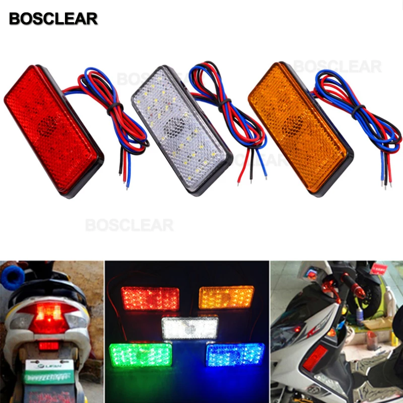 

24SMD Red Rectangle Universal Car Truck LED Reflector Tail Brake Stop Lights Motorcycle led turn signal Warning Decorative Light