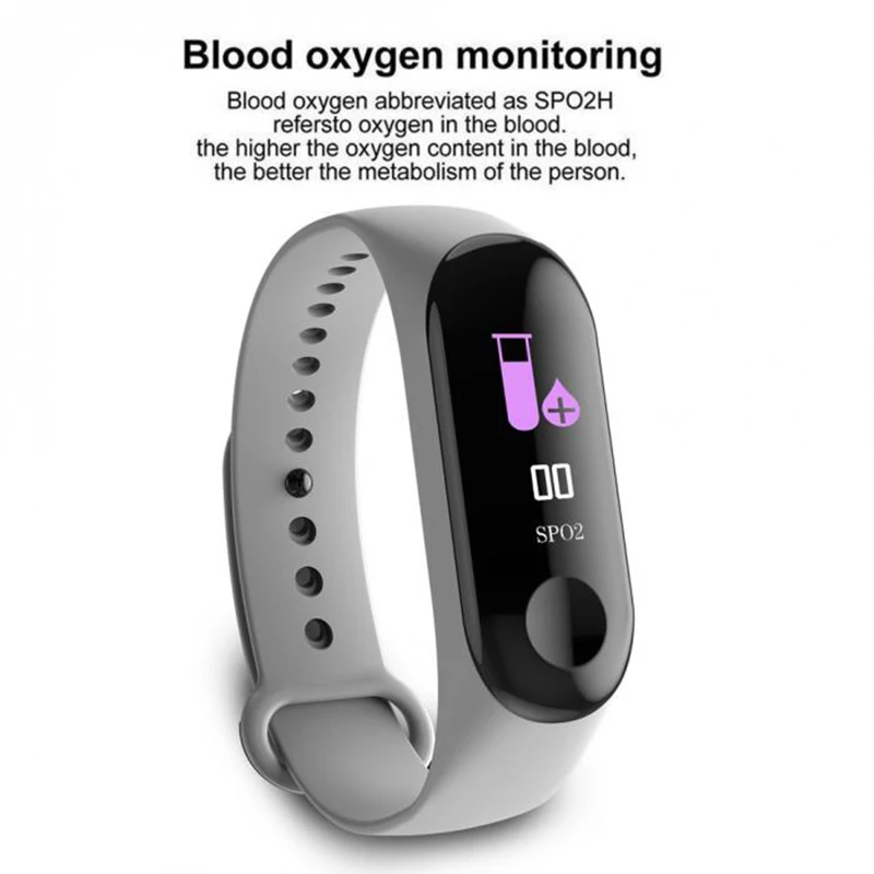 M3 Fitness Bracelet Heart Rate Blood Pressure Motion Monitor Smart Wristband With 0.96 Inch HD Color Screen IP68 Waterproof M3 Fitness Bracelet Heart Rate Blood Pressure Motion Monitor Smart Wristband With 0.96 Inch HD Color Screen IP68 Waterproof