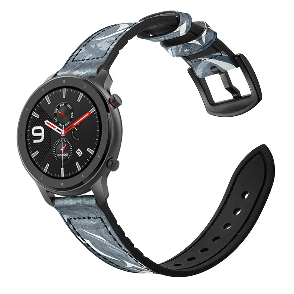 Сменные часы браслет кожаный полосатый ремешок для AMAZFIT GTR Смарт часы 42 мм 47 мм