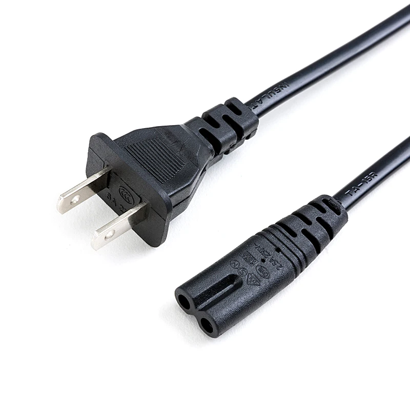 Será idea romano Cable de alimentación de luz LED para ordenador portátil, Cable de  extensión de 2 pines de EE. UU., UE a C7 C8, figura europea americana 8,  para PS4, 1,5 M, 0,6 M|Cables