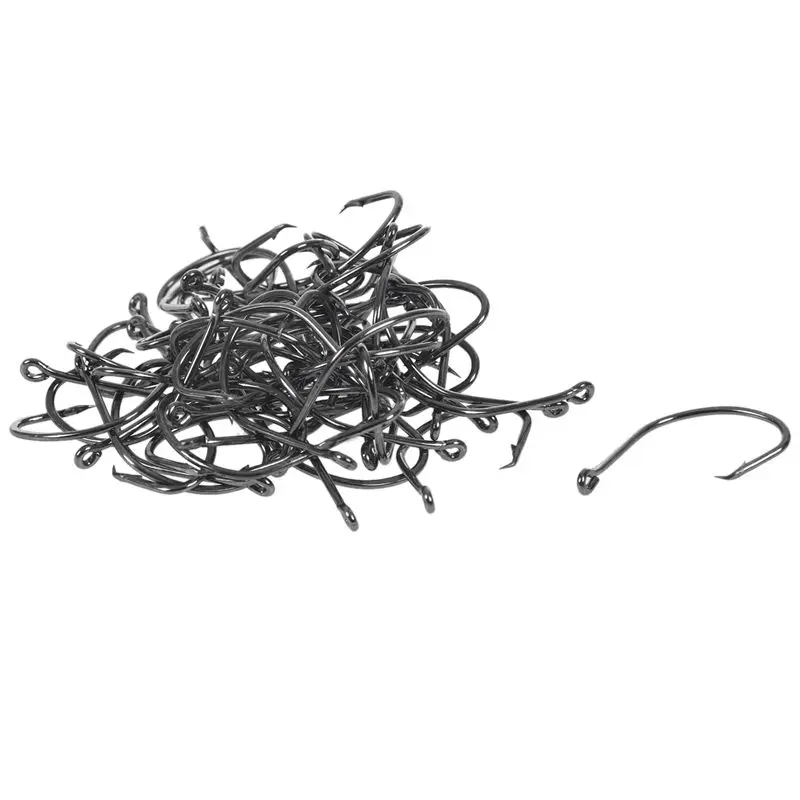 50 x Chemically Sharpened Octopus Circle Fishing Hooks Fishing Tackle black