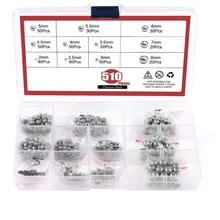 

510PC Stainless Steel 304 Steel Ball 2mm-8mm Assortment Kit High Quality Precision Bearing Balls Smooth Ball Set