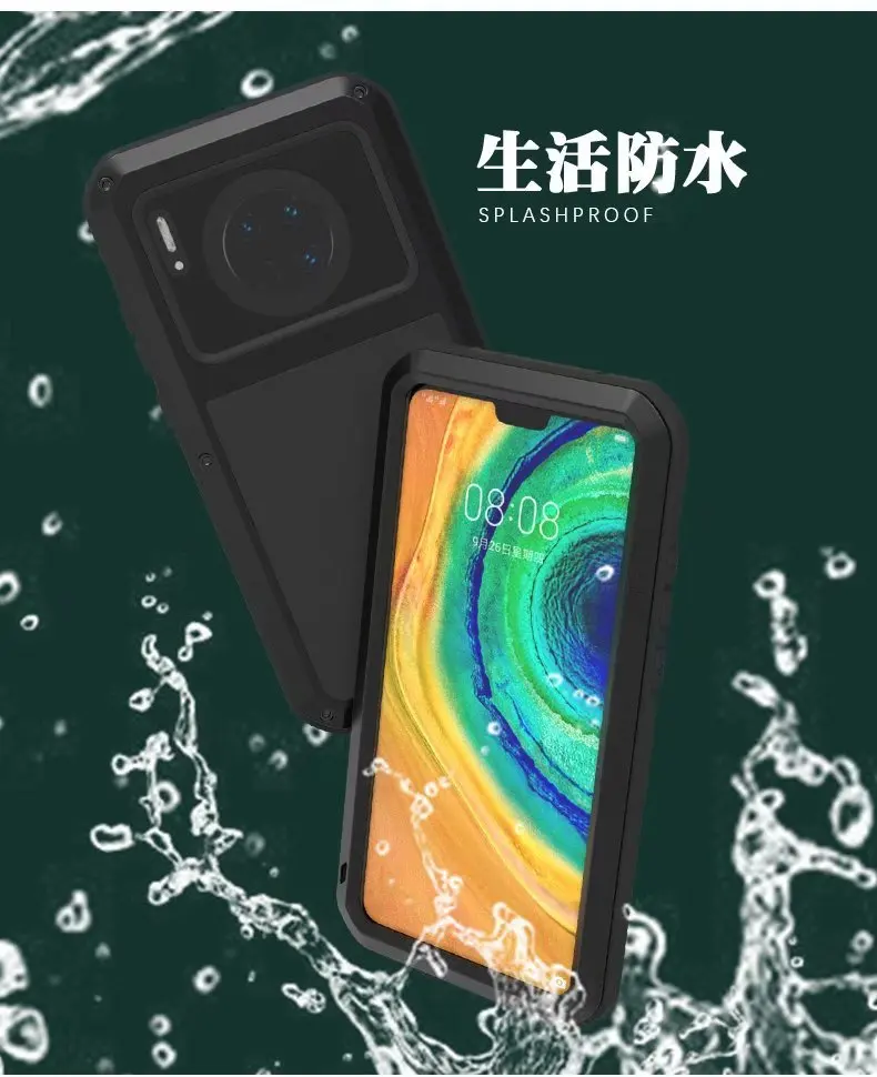 Сверхпрочный защитный чехол LOVE MEI для huawei mate 30 Doom Armor Алюминиевый металлический чехол противоударный чехол для huawei mate 30