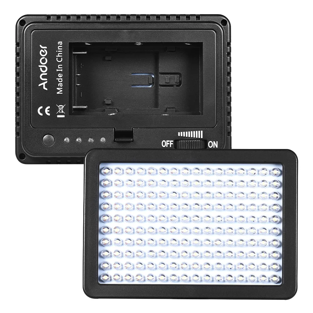 Andoer 160 шт Светодиодный светильник 5600K для камеры Canon Nikon sony DSLR с аккумулятором F750 4600 mAh/зарядным устройством/3 фильтром/адаптером/сумкой с подкладкой