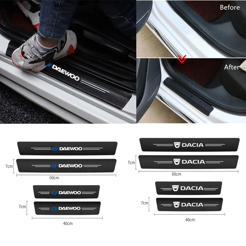 4 шт. наклейки на пороги из углеродного волокна для Audi S Line RS S3 S4 S5 S6 S8 RS3 RS4 RS5 RS6 A3 A4 A5
