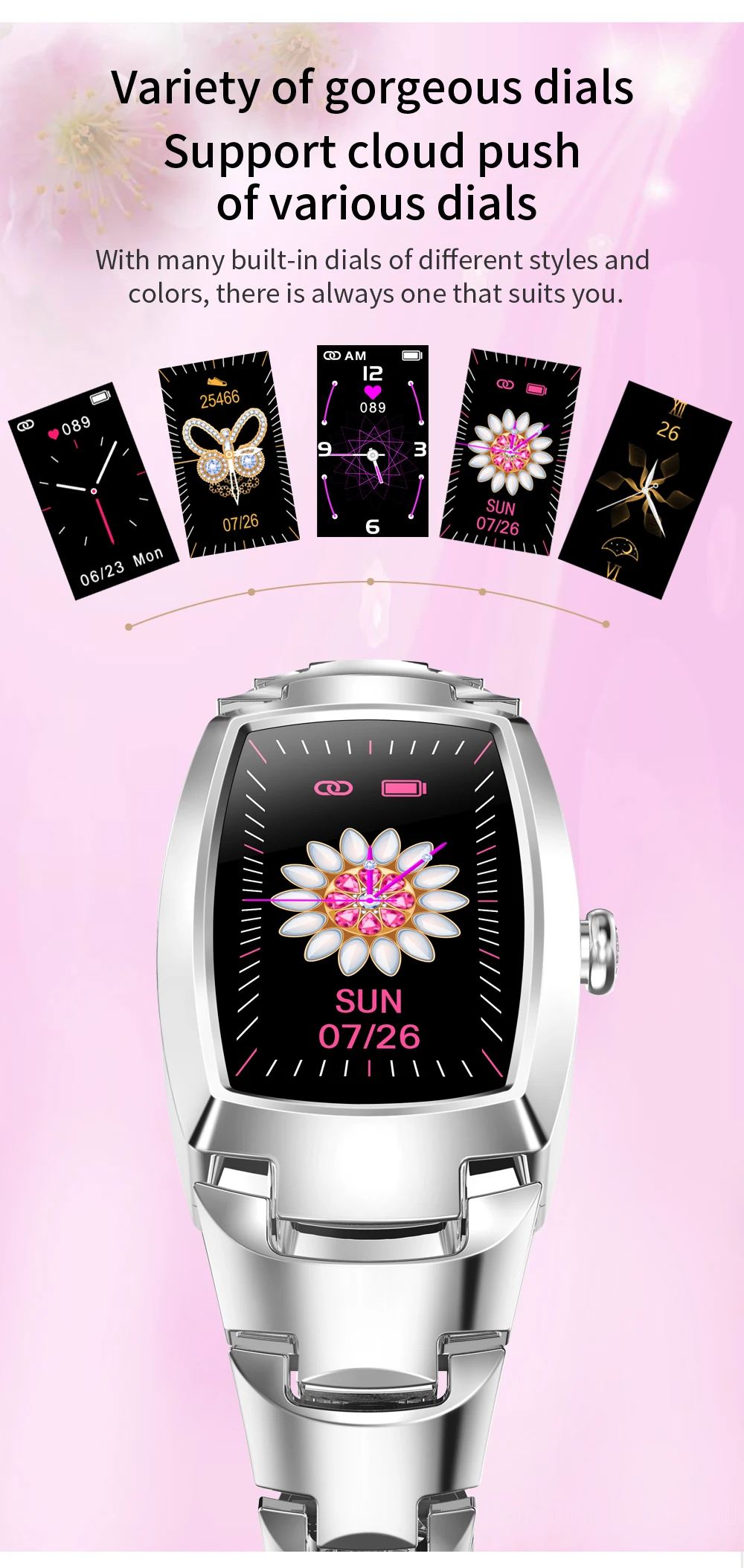 2021 H8 and H8 pro Women Smartwatch Heart Rate Monitor Blood Pressure Smart watch Band  Fitness Tracker lady bracelet Wristband