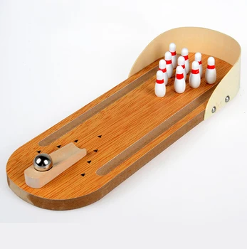 

Shindel Mini Bowling, Wooden Desktop Tabletop Bowling Indoor Bowling Toy Classic Desk Ball Board Toy