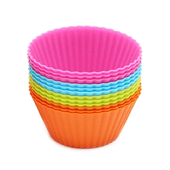 

24pcs/Set Silicone Cake Mold Round Shaped Muffin Cupcake Baking Molds Kitchen Cooking Bakeware Maker DIY Cake Decorating Tools